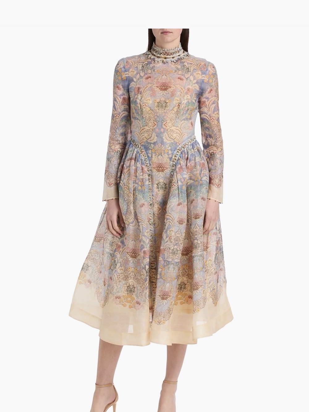 Sale‼️ Zimmer man Rebellion beaded Floral Midi Dress - Picture 2 of 15